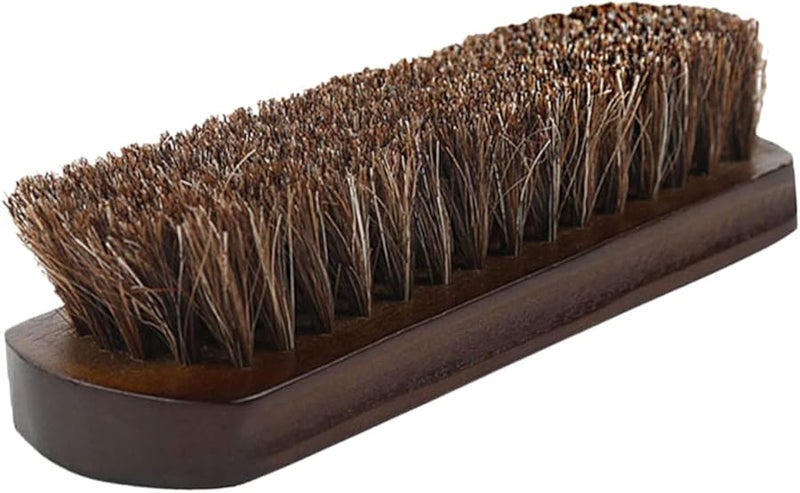 فرشاة تنظيف الجلد من شعر الحصان، فرشاة تلميع خشبية لمجموعة العناية بالأحذية والجزمة - Image 1